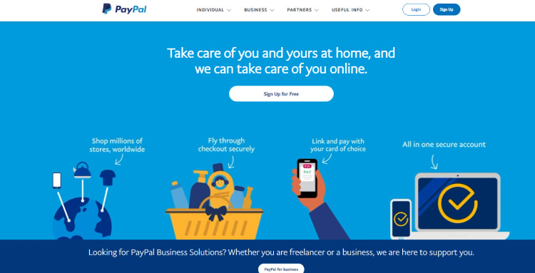 Paypal Homepage