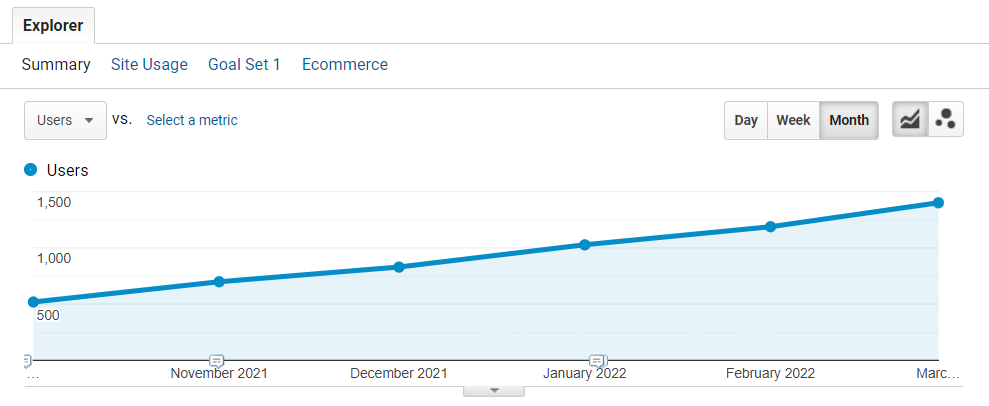 Google Analytics  of ecommerce website